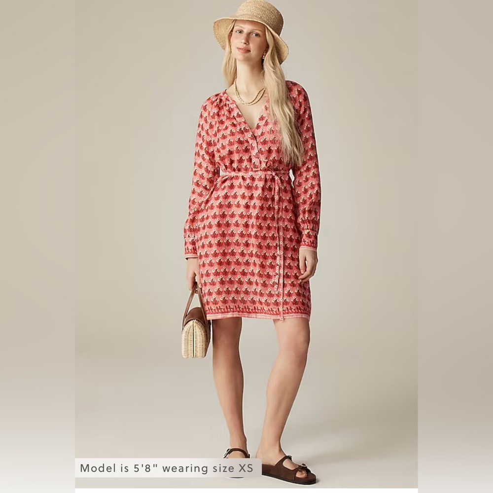 NWT J crew Cabana mini dress in block-print ramie